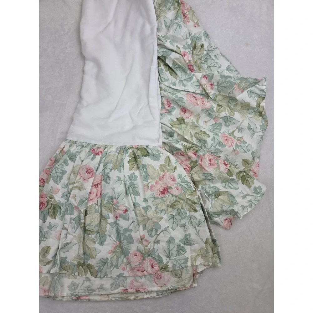 Vtg 80s Laura Ashley Cottage Rose Floral Paisley Comforter Sham Dust Ruffle Set